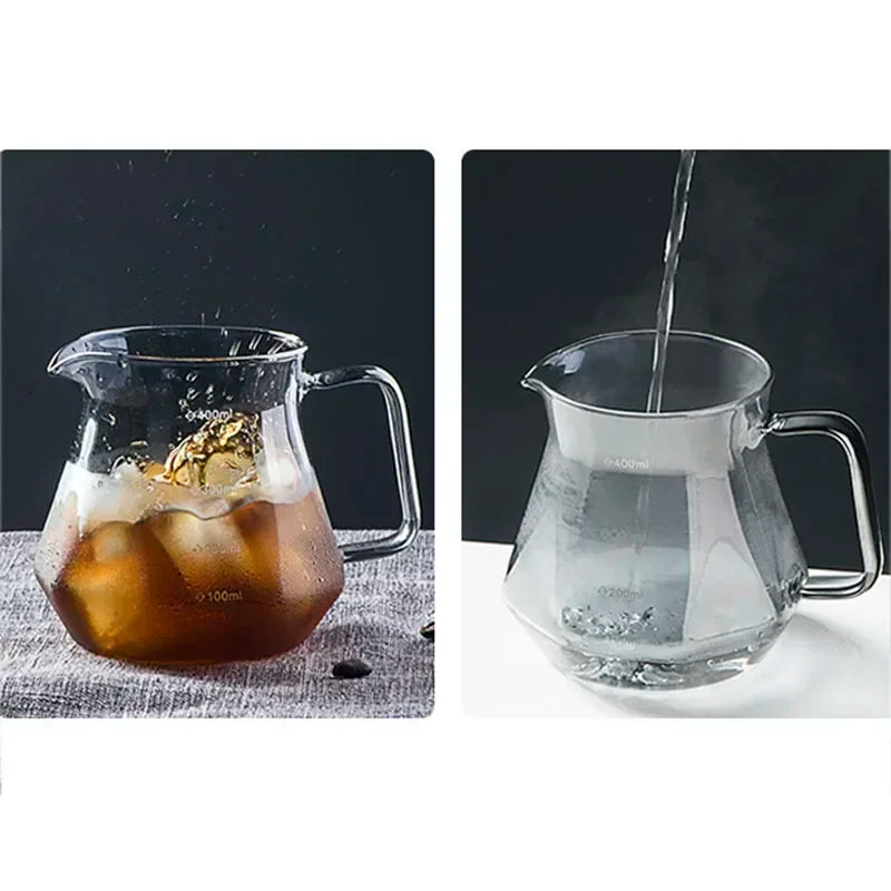 Cafetière en verre Diamond Fashion Design, serveur à café en verre pour café filtre
