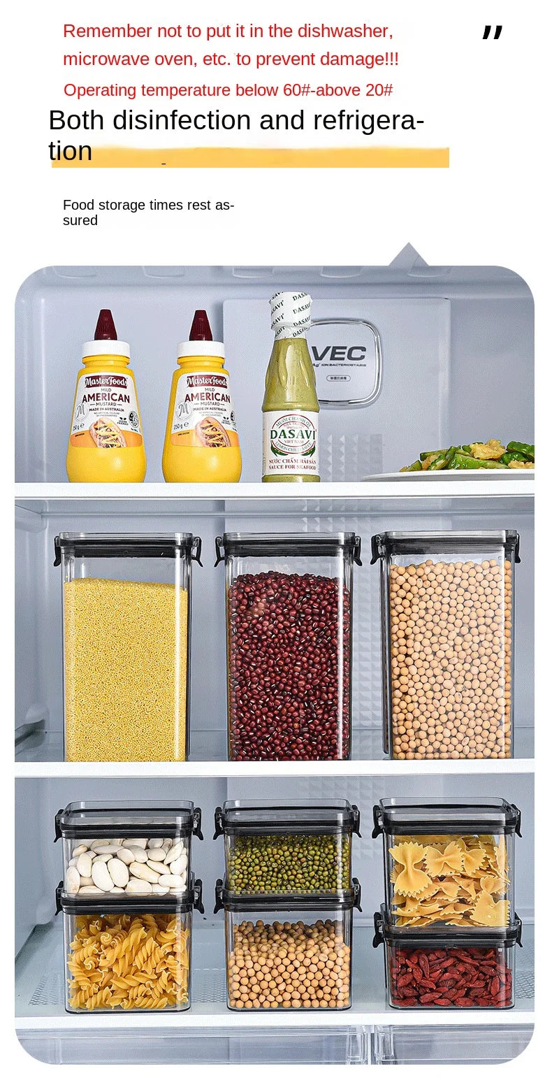 Lot de boîtes de rangement hermétiques pour cuisine, bocaux scellés pour céréales, conteneurs à épices empilables pour tiroir