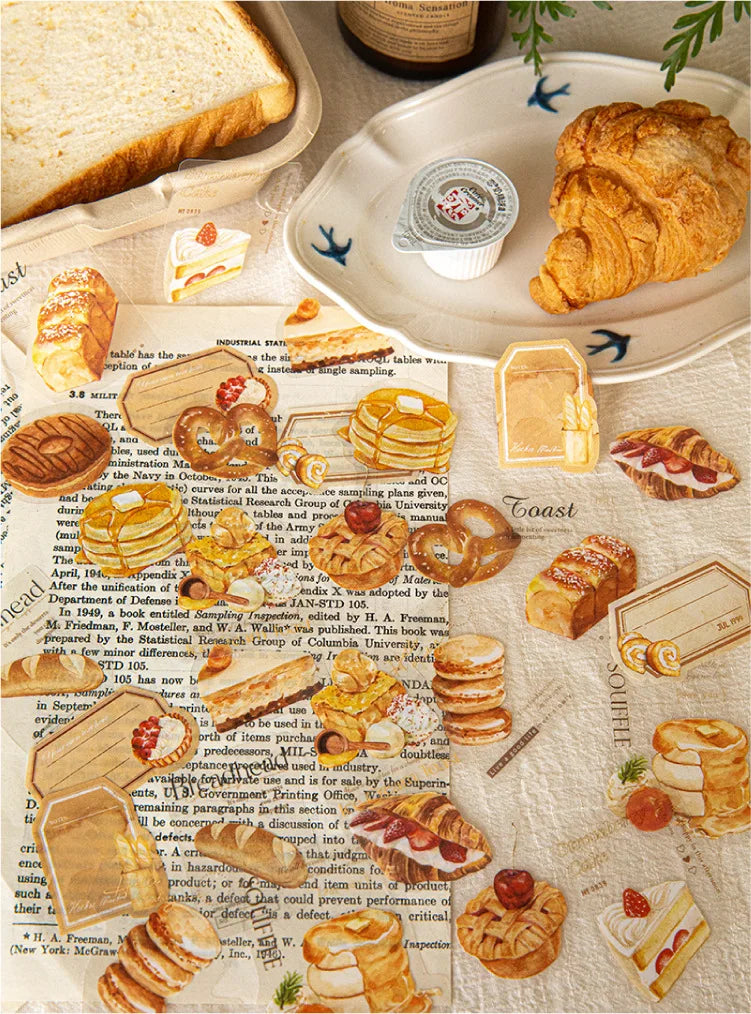 Lot de stickers PET Thème café vintage Créativité Adhésif DIY Scrapbooking