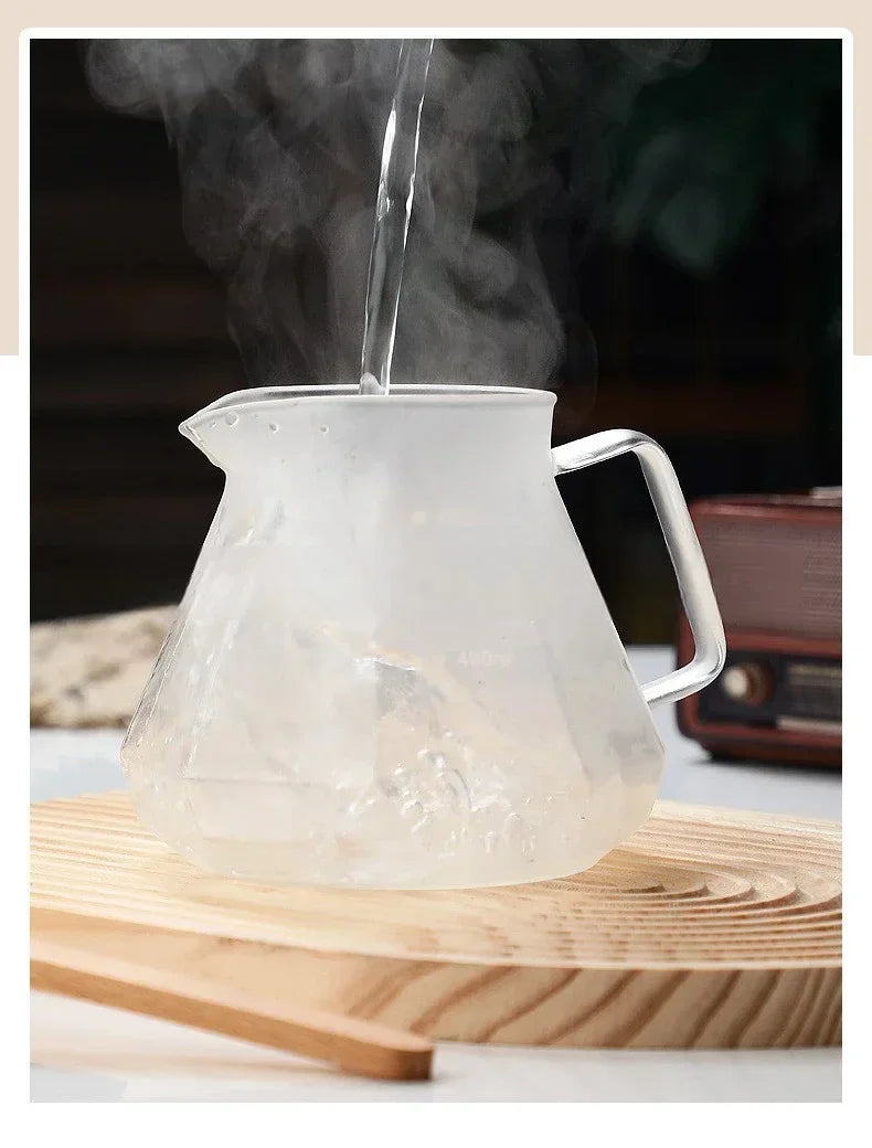 Cafetière en verre Diamond Fashion Design, serveur à café en verre pour café filtre
