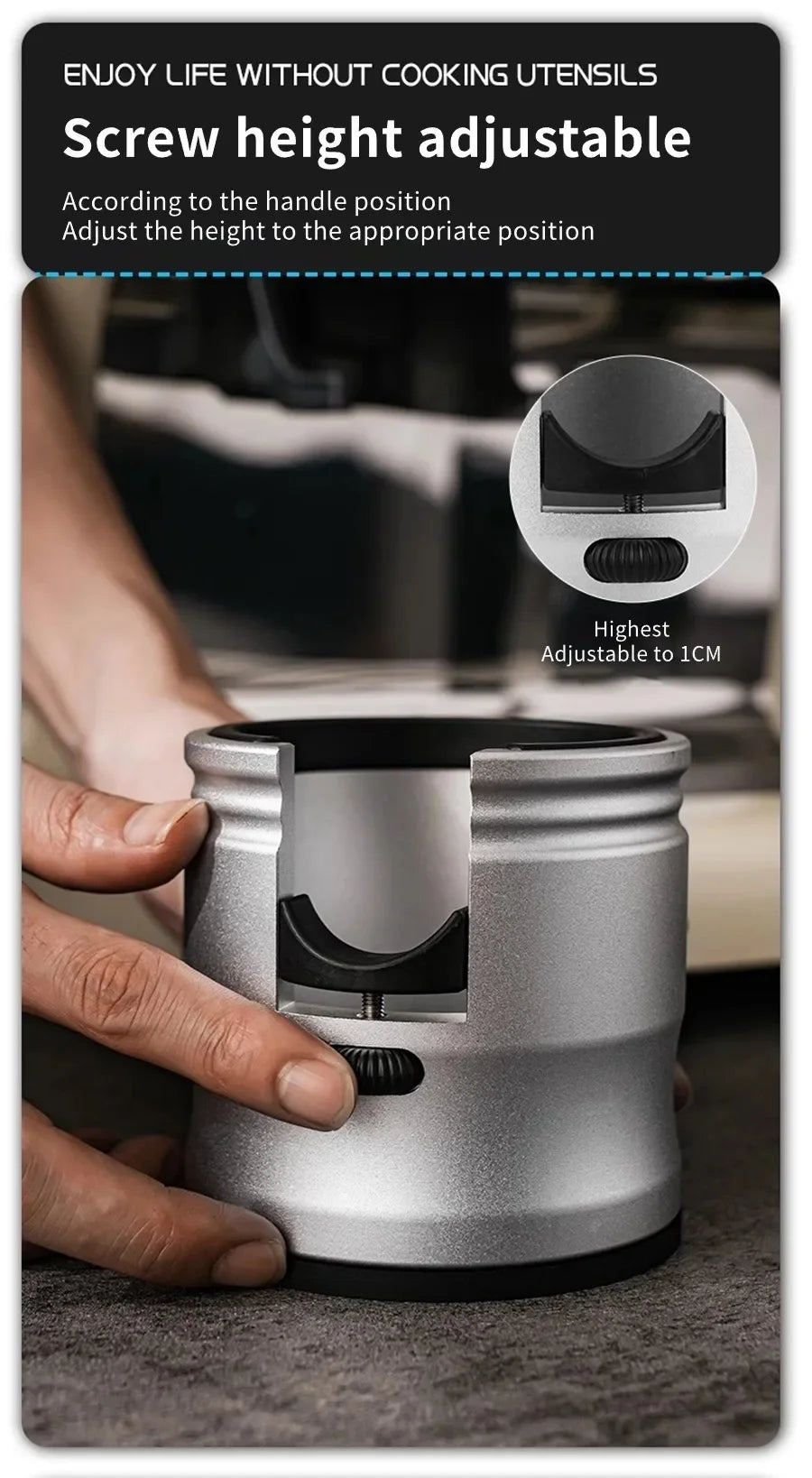 Support de porte-filtre à café, support de tasseur à expresso, base de café réglable en aluminium