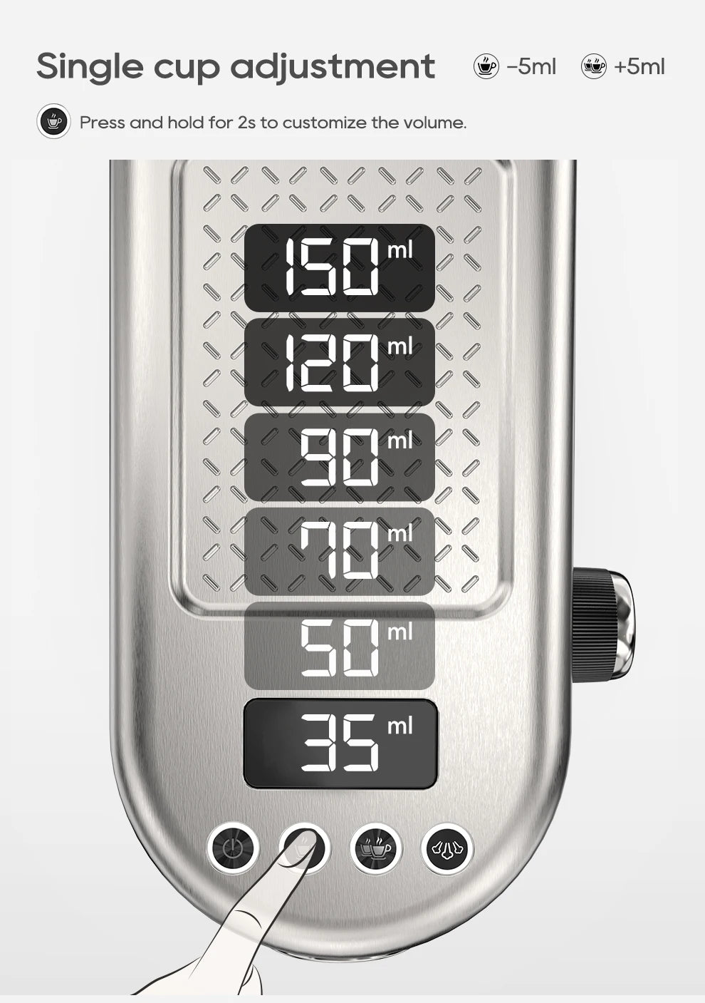 HiBREW 20Bar Semi Automatic Espresso Coffee Machine Temperature Adjustable Cold/Hot Super Slim Coffee Maker Cappuccino