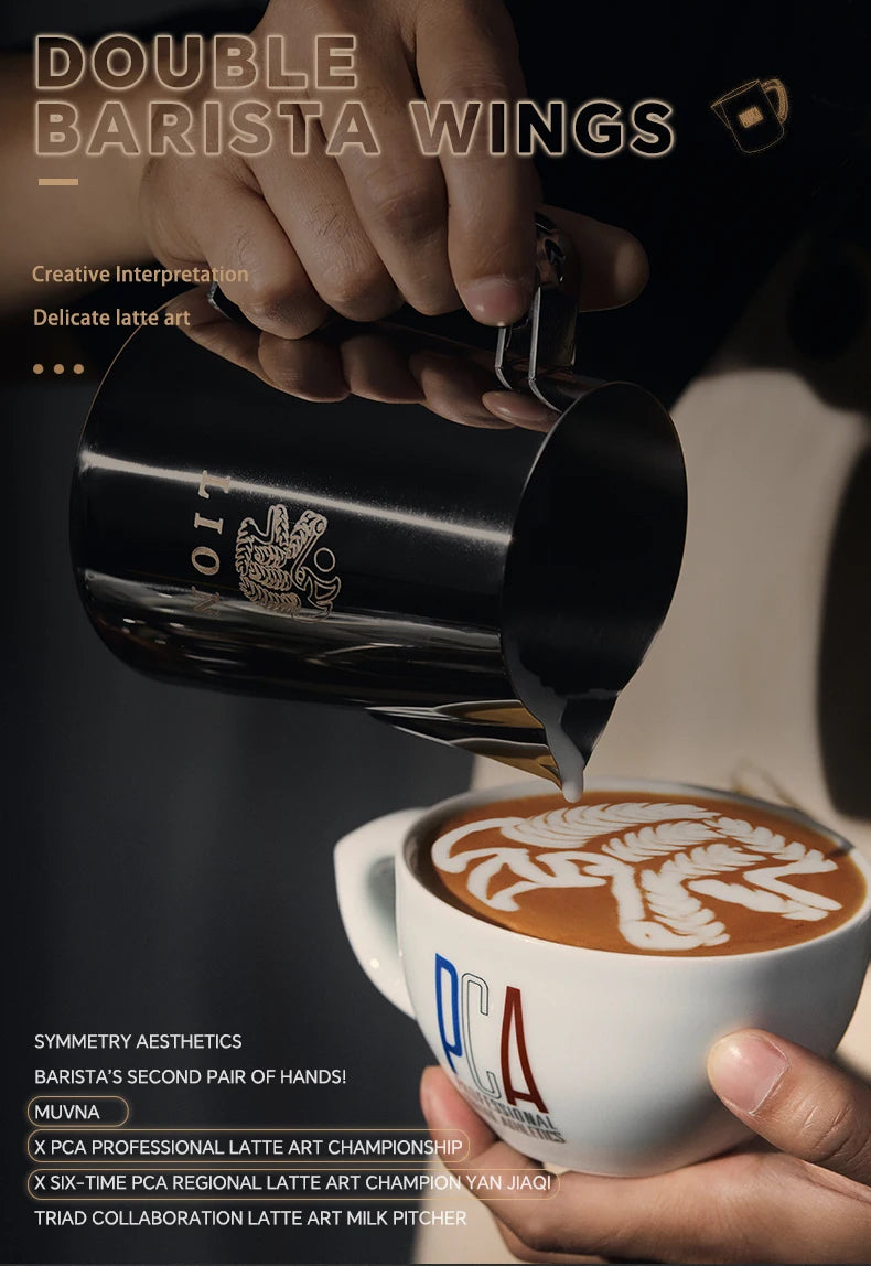 Pichet moussant en acier inoxydable pour machine à expresso