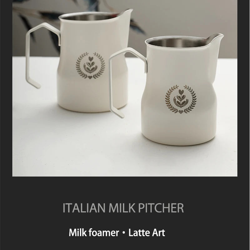 MUVNA Pichet à lait pour expresso, pichet moussant pour café 350/450 ml, tasse à bec verseur pointu