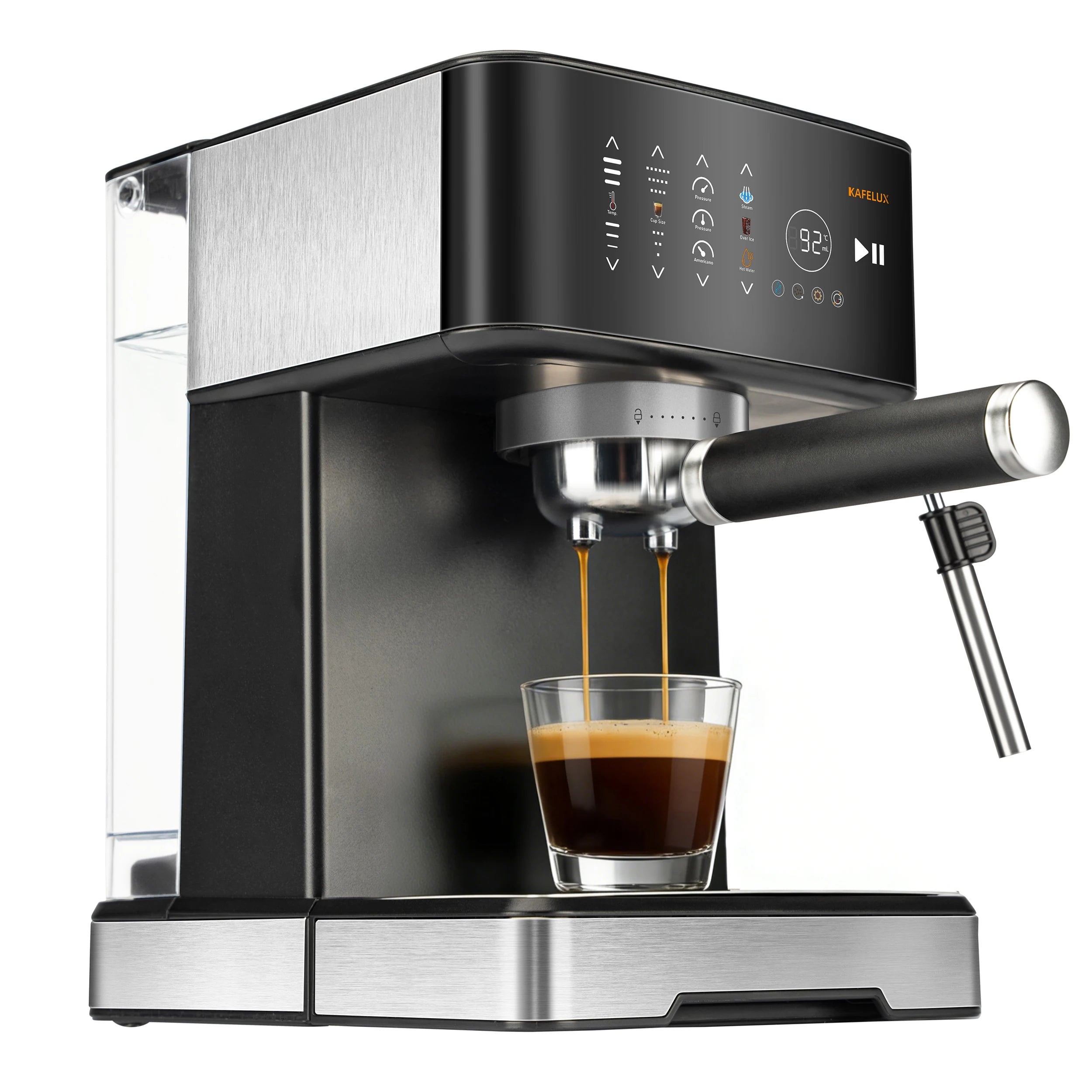 Machine à café expresso avec écran tactile LCD pour mousse de lait Réservoir d'eau amovible