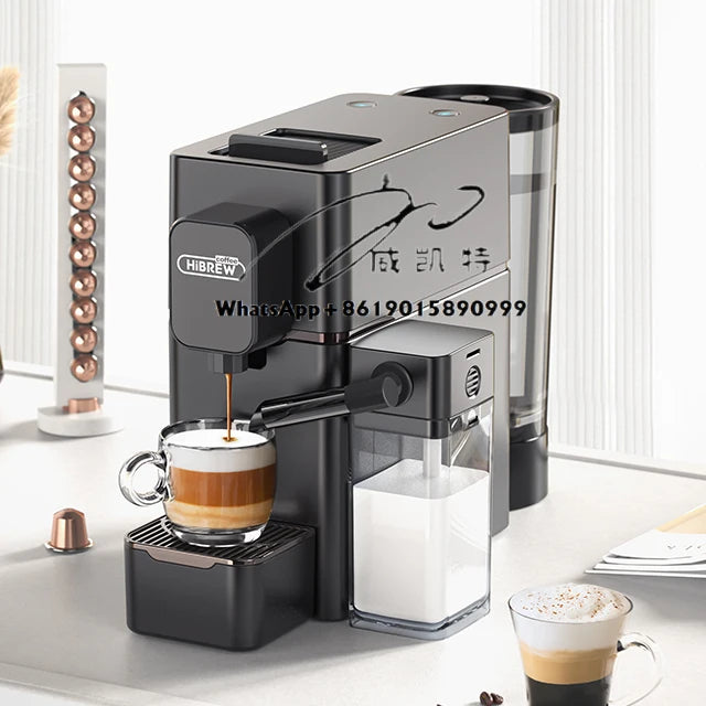 HiBREW  Capsule Coffee Machine Automatic Frothed Milk Cappuccino and Latte Espresso Coffee Maker H15