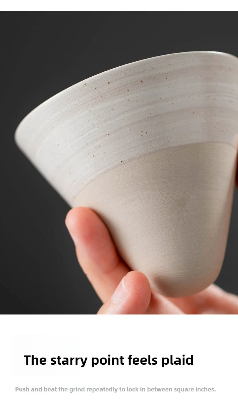 Mug à café en céramique triangulaire rétro, style japonais, fait main