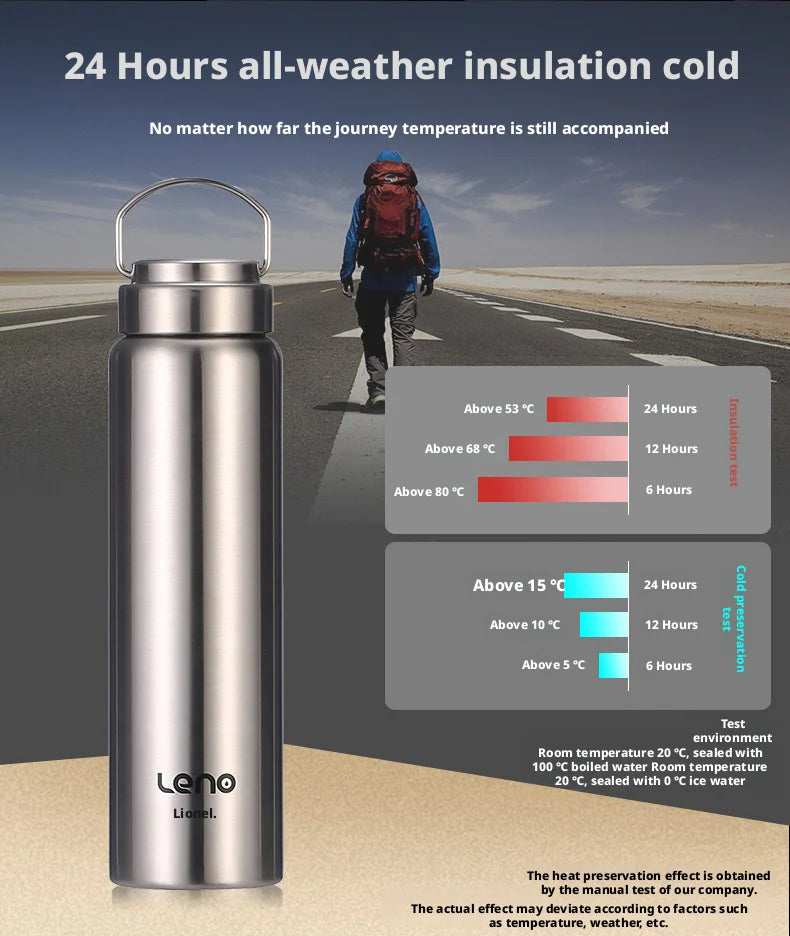 Thermos en acier inoxydable grande capacité Bouteille isotherme portable Tasse isotherme