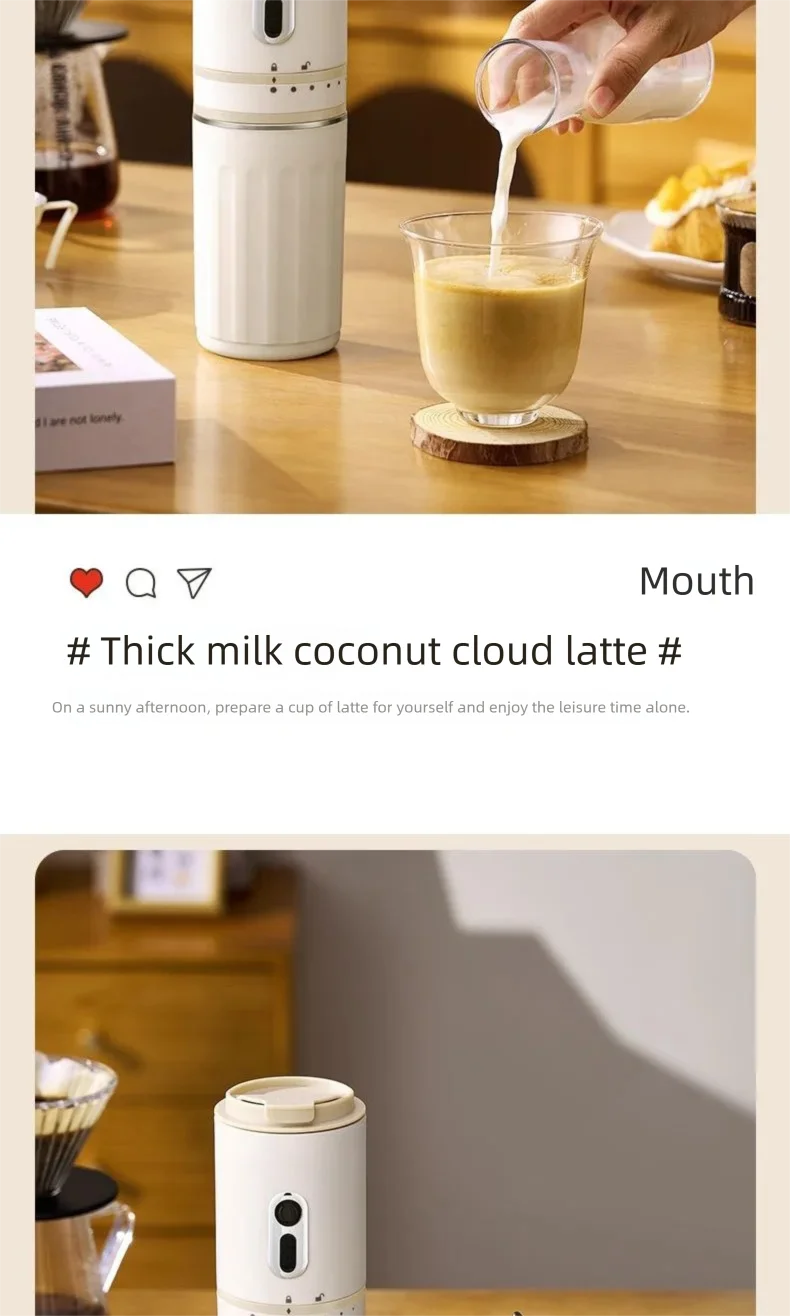 Machine à café multifonction portative pour la maison, petite, rechargeable, entièrement automatique, avec isolation extérieure