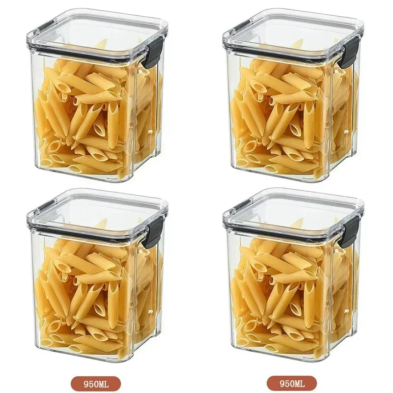 Lot de boîtes de rangement hermétiques pour cuisine, bocaux scellés pour céréales, conteneurs à épices empilables pour tiroir