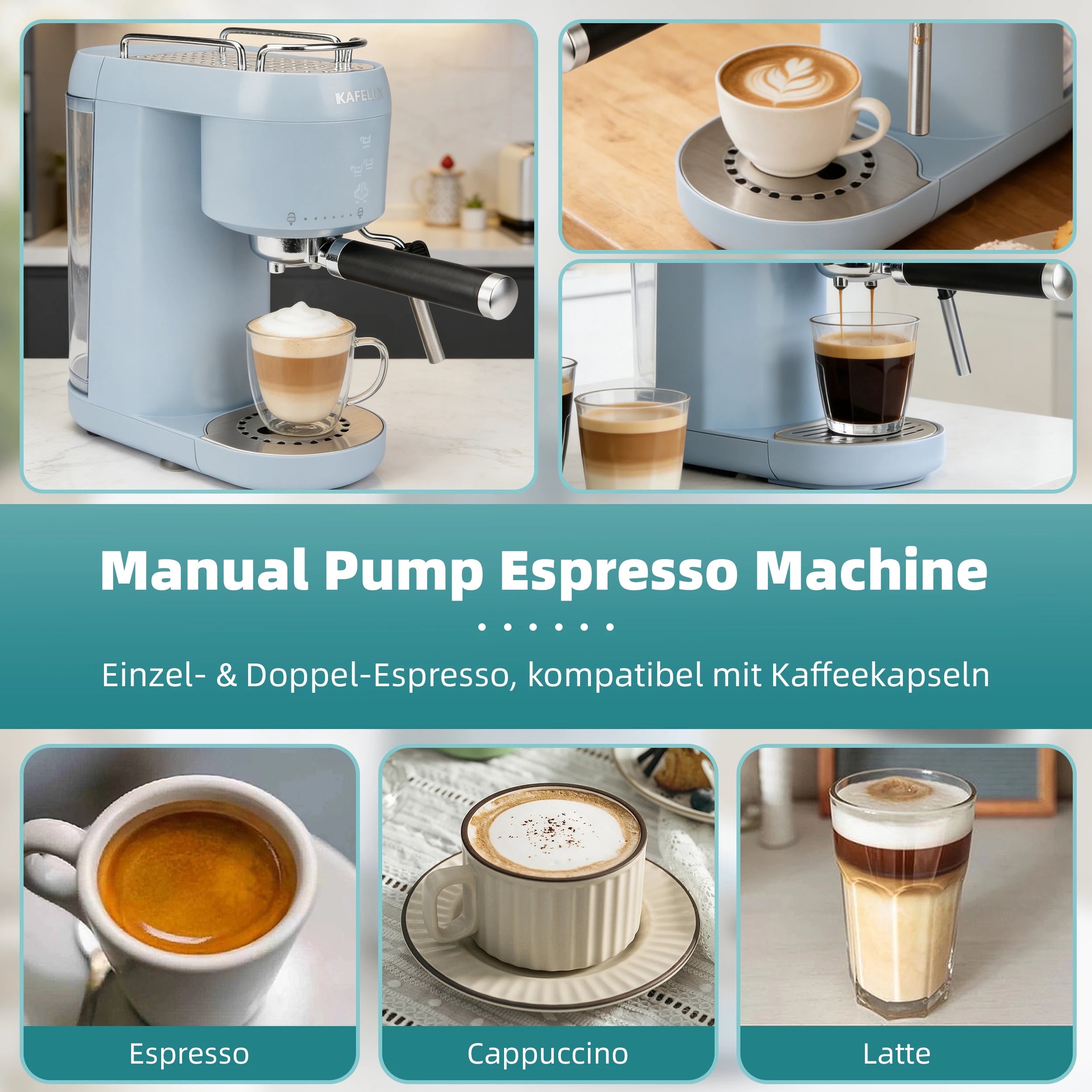Machine à Café Expresso Semi-Automatique Fonction DIY Réglable Pour Cappuccino