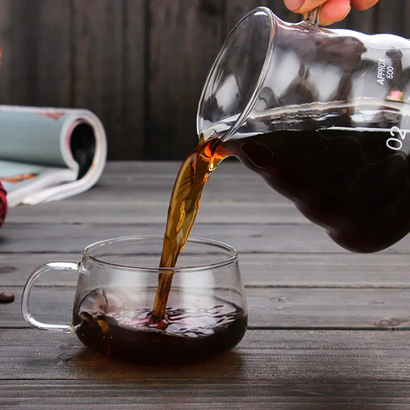 Cafetière verseuse en verre transparent résistante à la chaleur pour café filtre et thé
