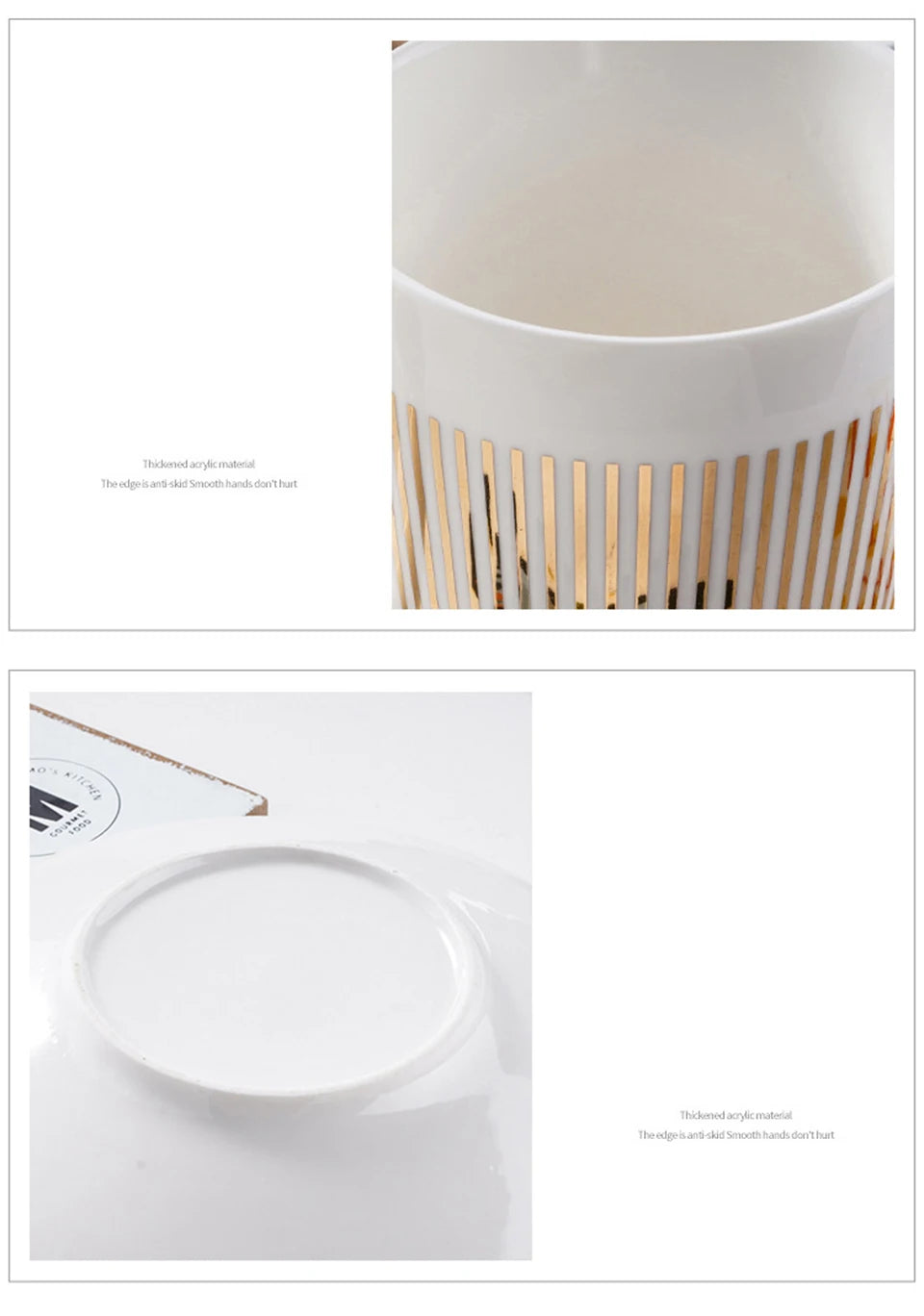Ensemble tasse à café, soucoupe et plateau en céramique à reflet holographique mobile
