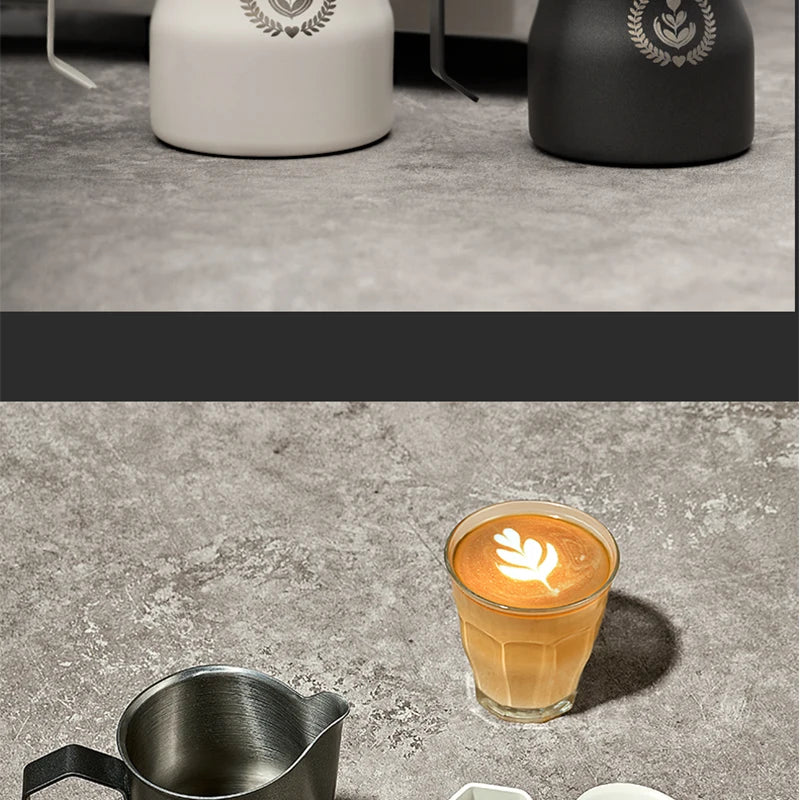 MUVNA Pichet à lait pour expresso, pichet moussant pour café 350/450 ml, tasse à bec verseur pointu