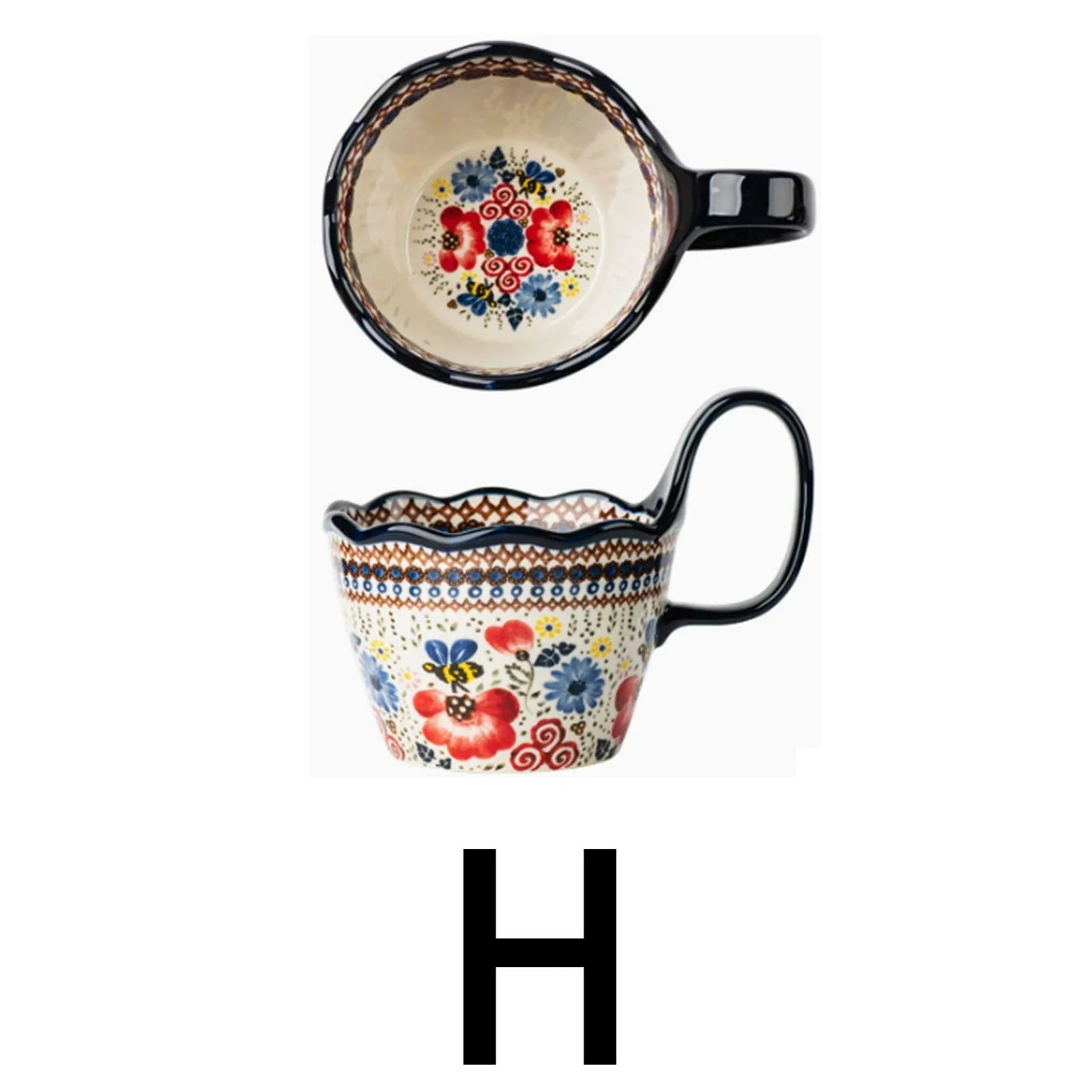 Tasse en céramique stylée, avec anse pour une prise en main facile, tasse à café et à thé.