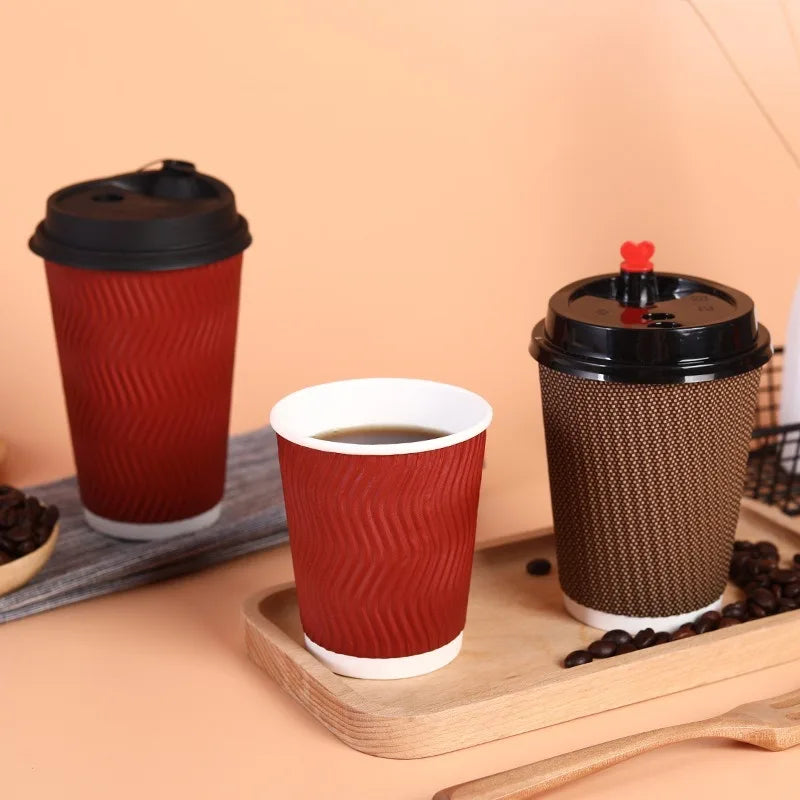 Gobelets jetables en carton ondulé Double paroi Café Thé Lait