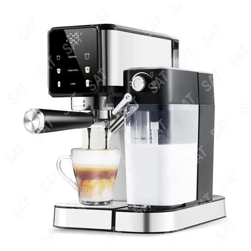 Machine à café expresso en acier inoxydable avec écran tactile intelligent électrique