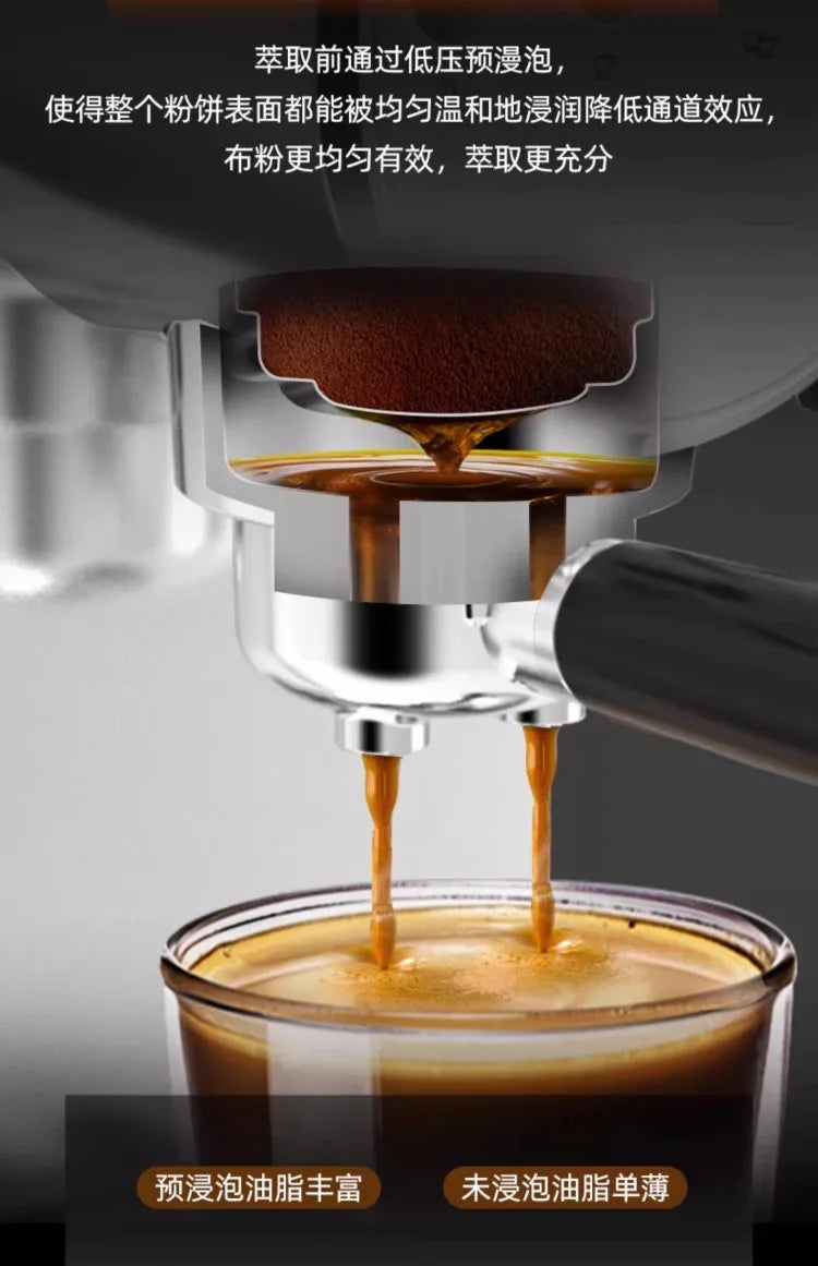 Machine à expresso semi-automatique Tenfly avec pompe 20 bars, compacte pour la maison