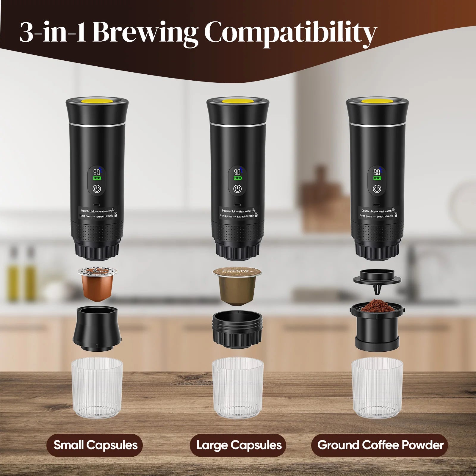 Machine à Café Portable de Voyage Cafetière 12V Rechargeable Pour Camping
