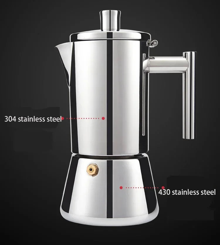Machine à expresso, cafetière Moka épaissie en acier inoxydable, café italien, cuisinière à gaz