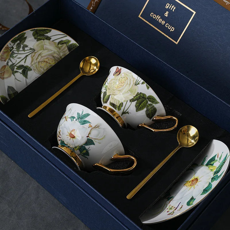 Ensemble de tasses à café européennes en porcelaine fine, grain fin, céramique créative, Phnom