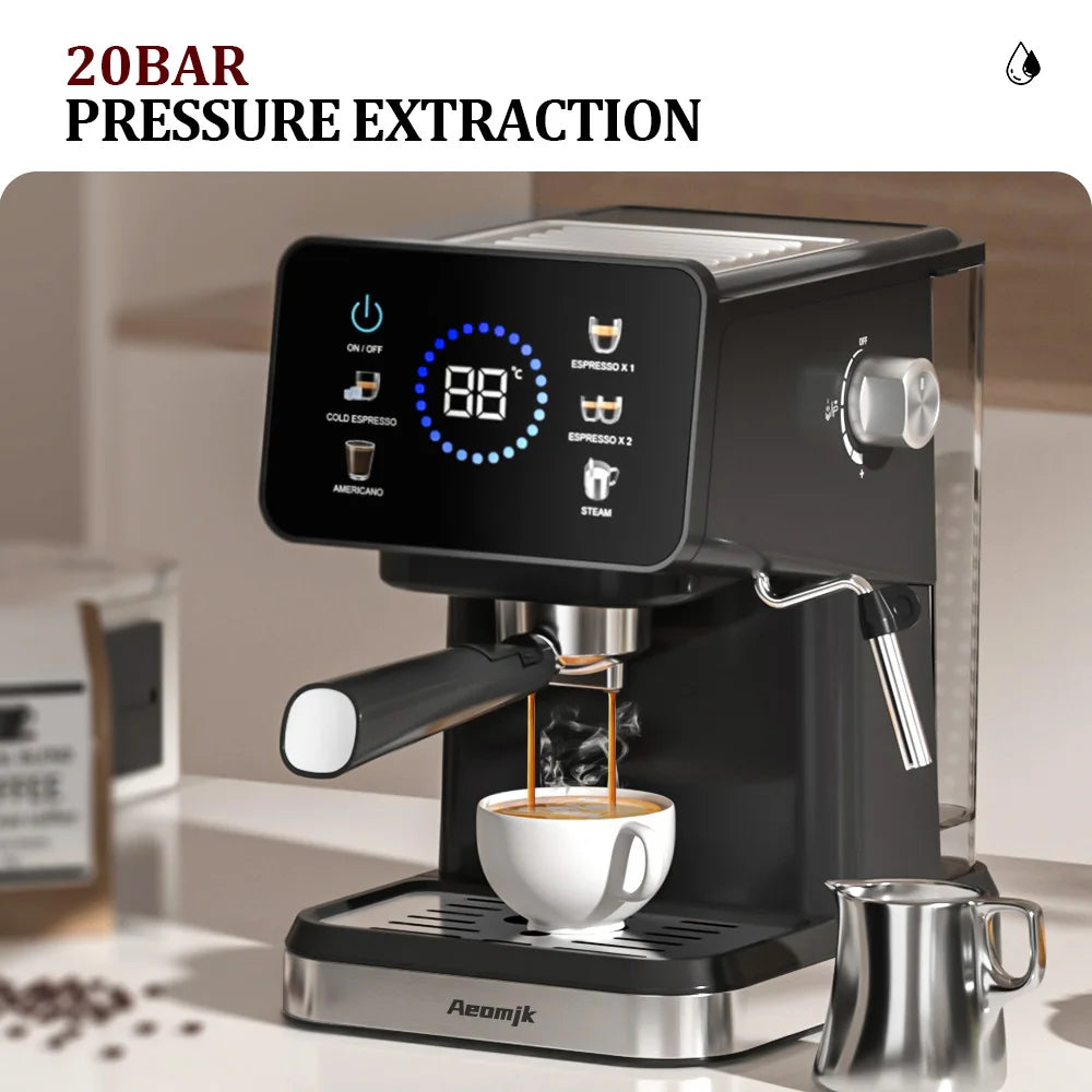 Machine à expresso domestique Machine à café infuseur chaud et froid à écran tactile