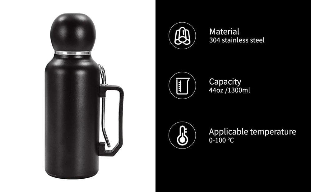 Bouteille isotherme de 1300 ml pour Yerba Maté, Tasse isotherme double paroi pour Yerba Maté