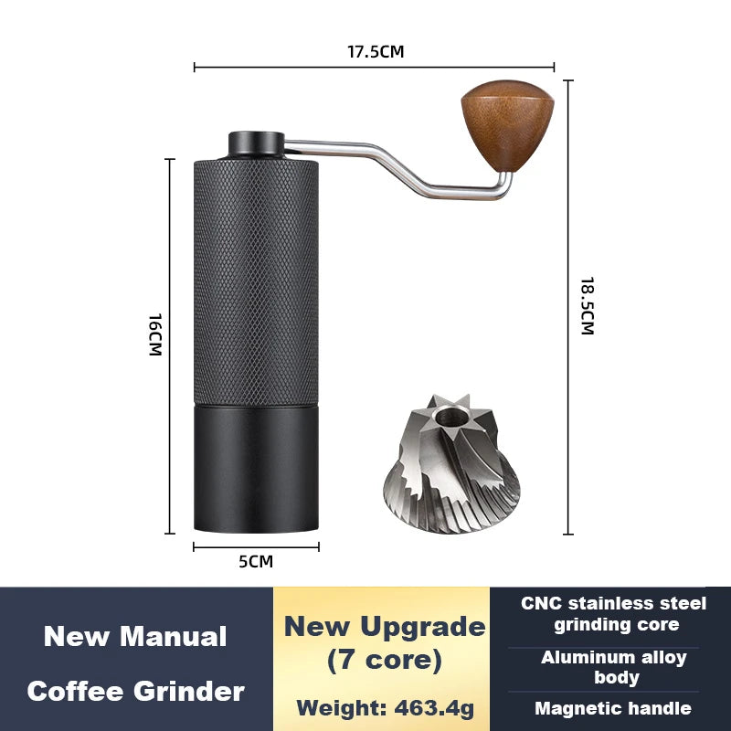 Moulin à Café Manuel avec Meule Conique en Acier Inoxydable, Broyeur Portable de Qualité