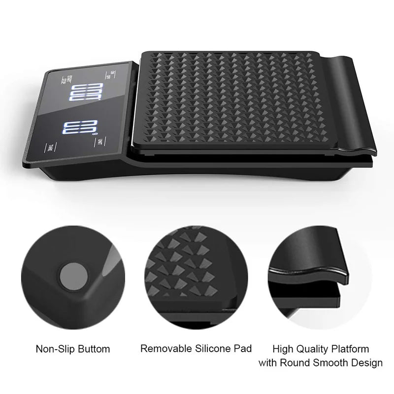 Balance de cuisine numérique 3kg/0.1g, grammes, électronique, haute précision, portable avec minuteur pour café et expresso