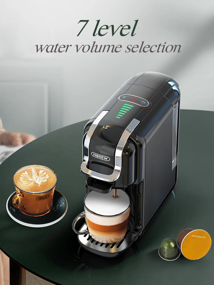 HiBREW 5 in 1 Multiple Coffee Machine Hot/Cold DG Cappuccino Nes Small ESE Pod Ground Coffee Cafeteria 20Bar H2B
