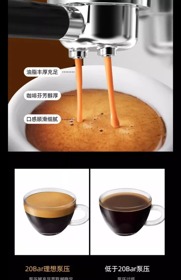 Machine à expresso semi-automatique Tenfly avec pompe 20 bars, compacte pour la maison