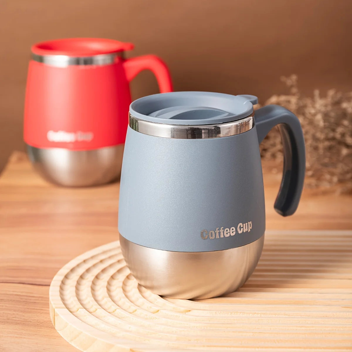 Tasse à café isotherme en acier inoxydable de 500 ml avec couvercle, double paroi sous vide
