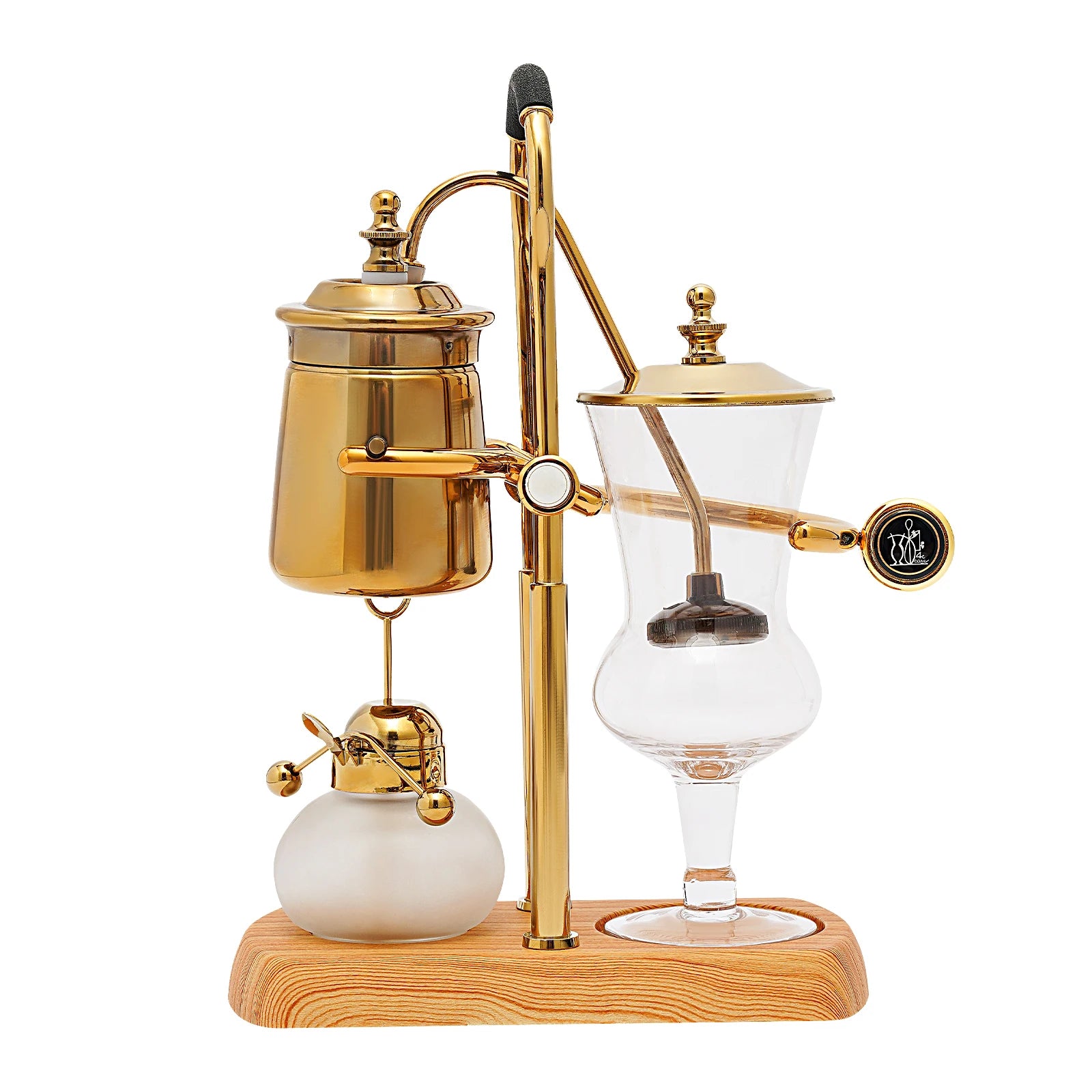Lot de 400 ml de cafetière à siphon dorée avec filtre intégré pour thé et café