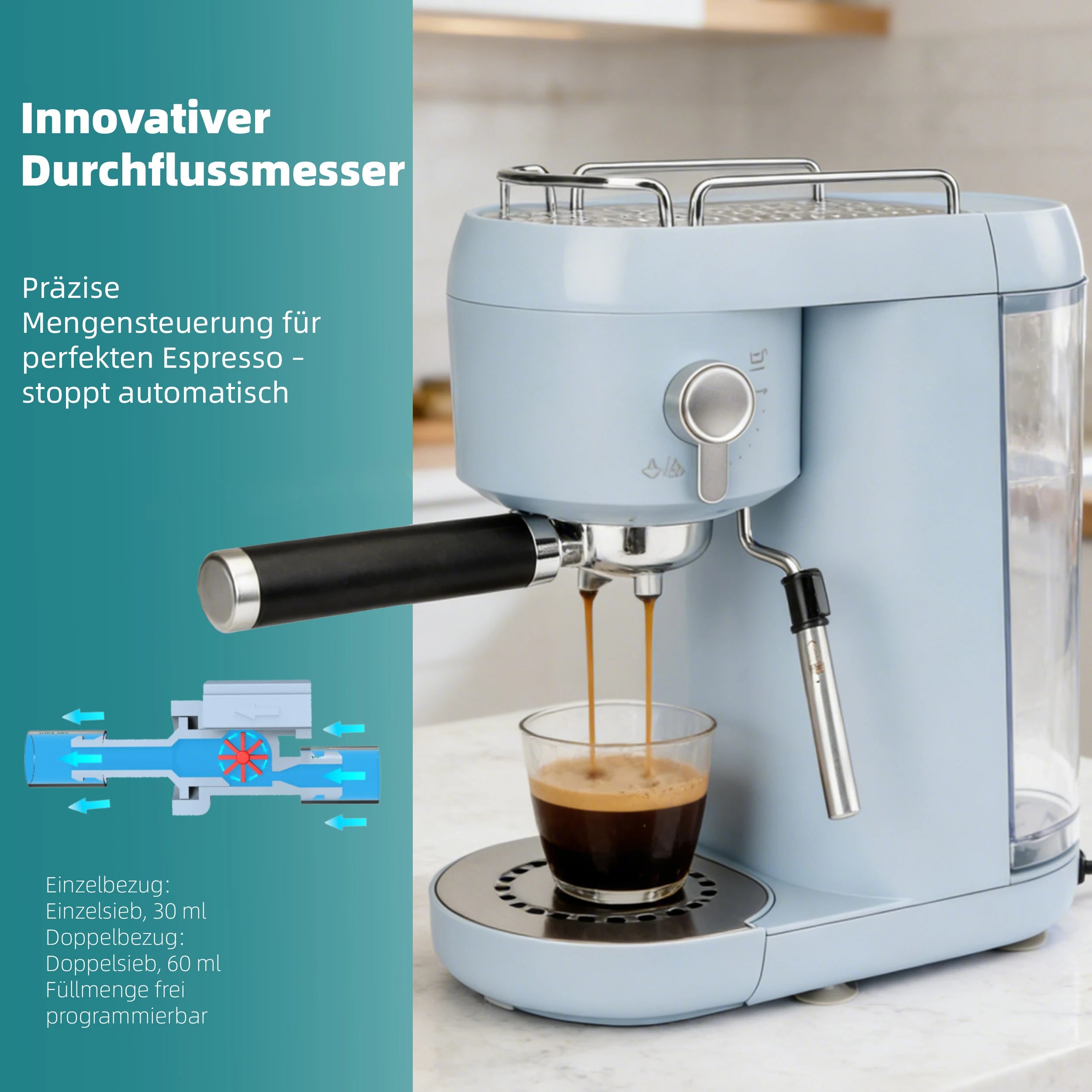Machine à Café Expresso Semi-Automatique Fonction DIY Réglable Pour Cappuccino