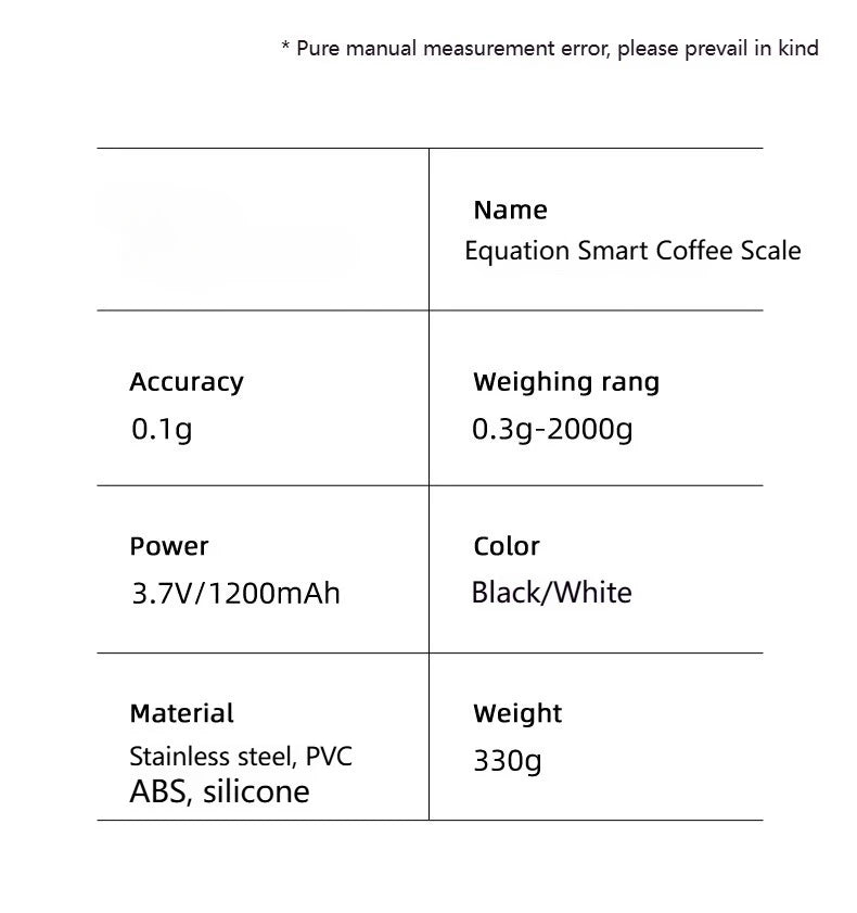 Balance de cuisine intelligente Formula avec minuterie, pour café filtre ou expresso