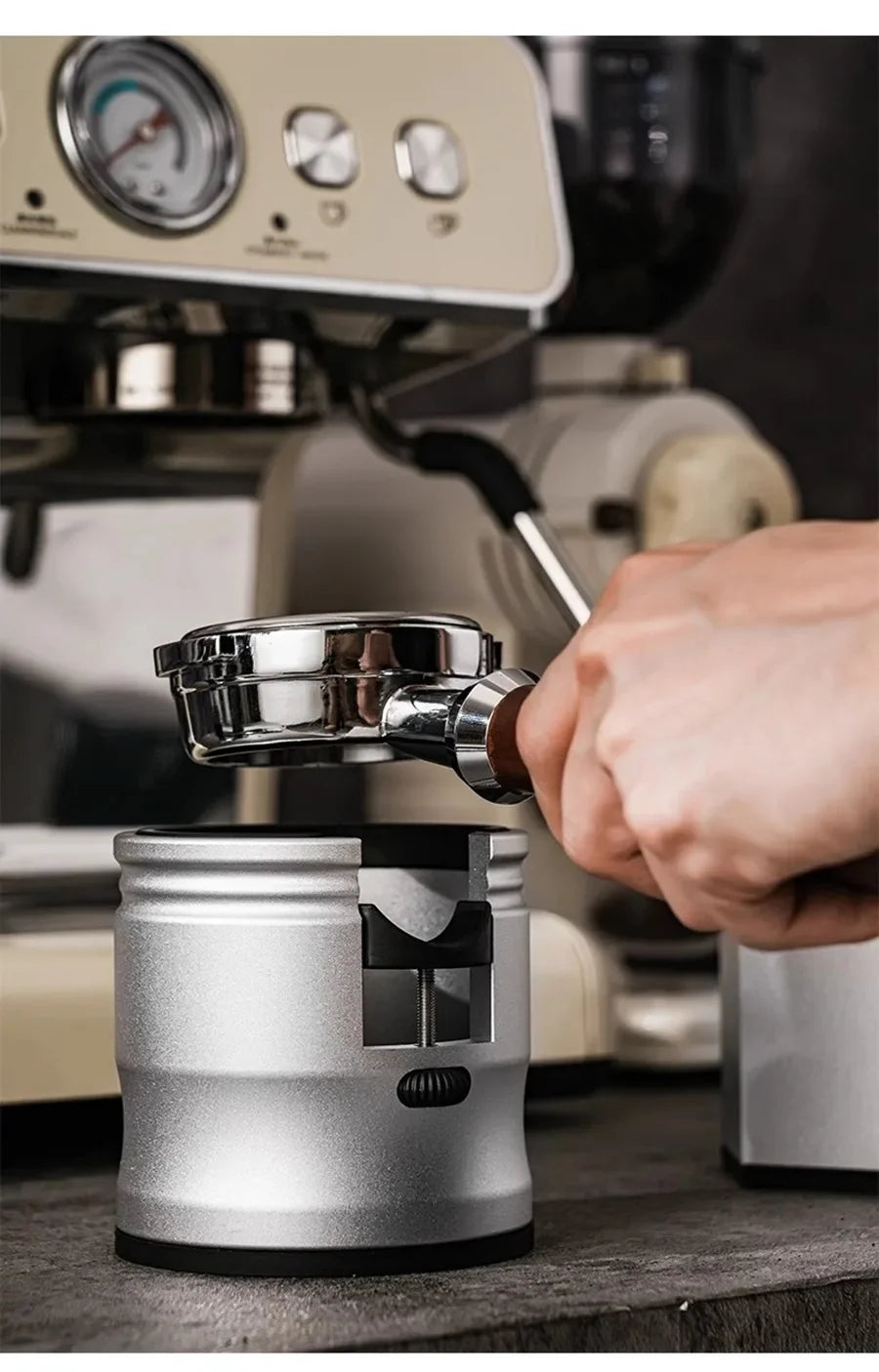 Support de porte-filtre à café, support de tasseur à expresso, base de café réglable en aluminium