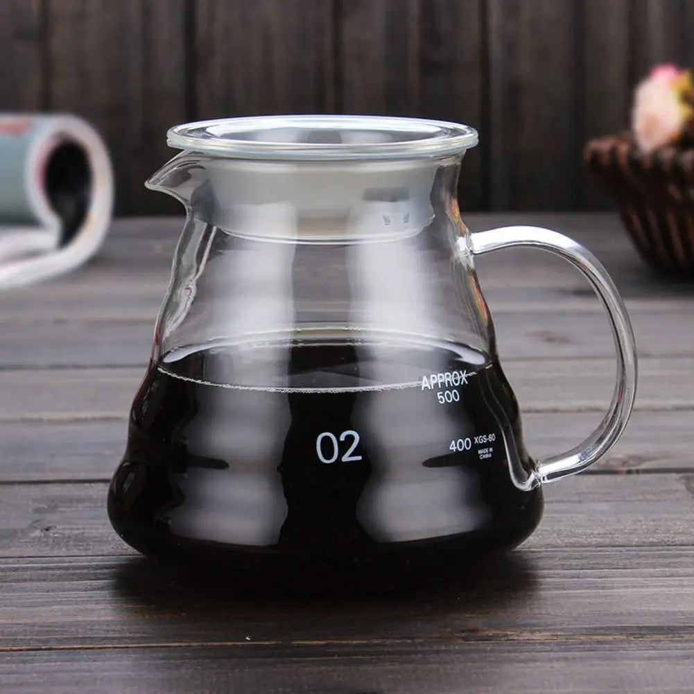 Cafetière verseuse en verre transparent résistante à la chaleur pour café filtre et thé