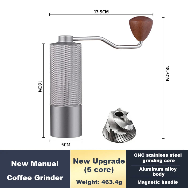 Moulin à Café Manuel avec Meule Conique en Acier Inoxydable, Broyeur Portable de Qualité