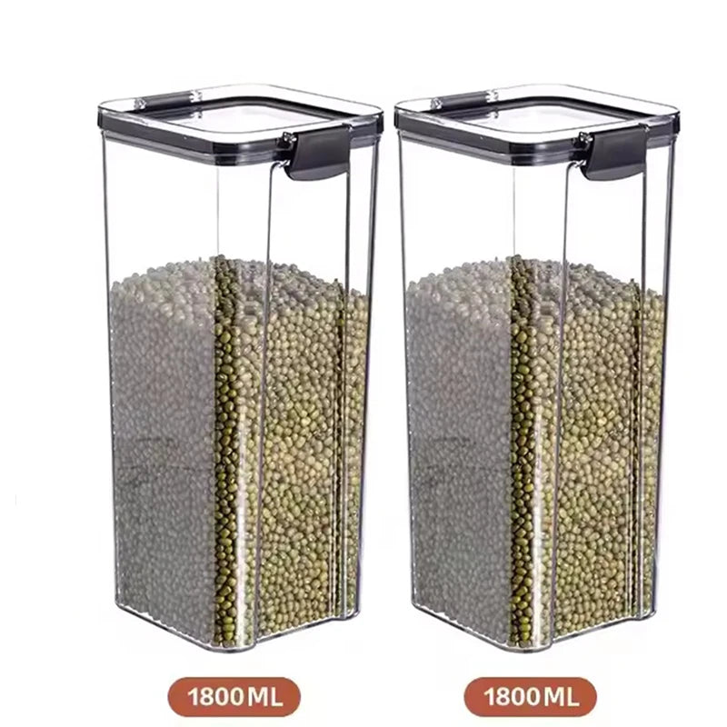 Lot de boîtes de rangement hermétiques pour cuisine, bocaux scellés pour céréales, conteneurs à épices empilables pour tiroir