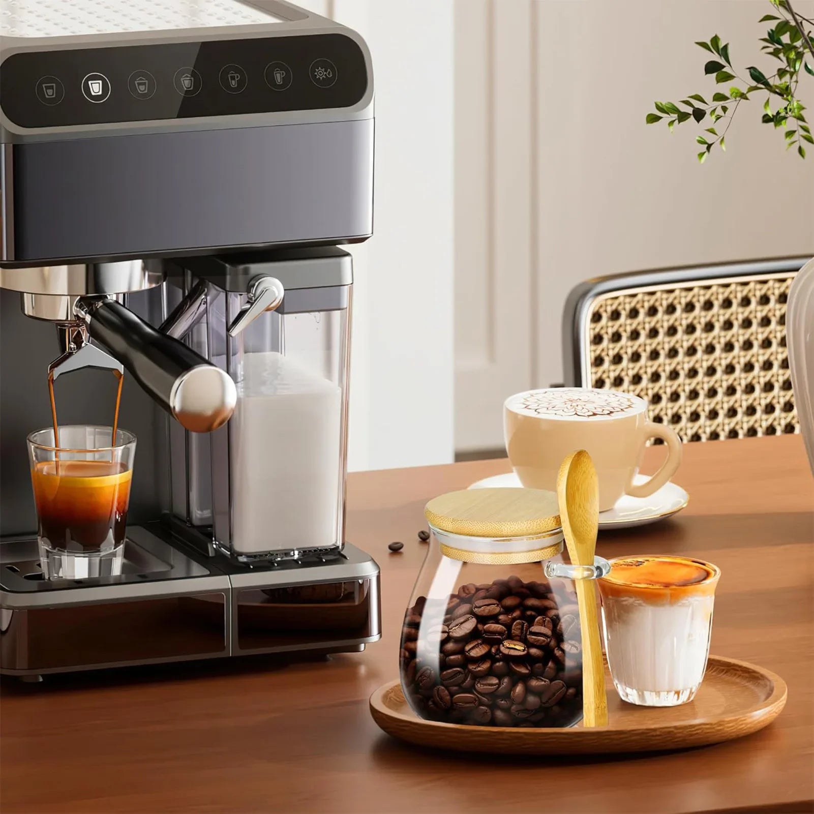 Bocaux alimentaires hermétiques Récipients de cuisine en verre avec couvercle Scellé Café