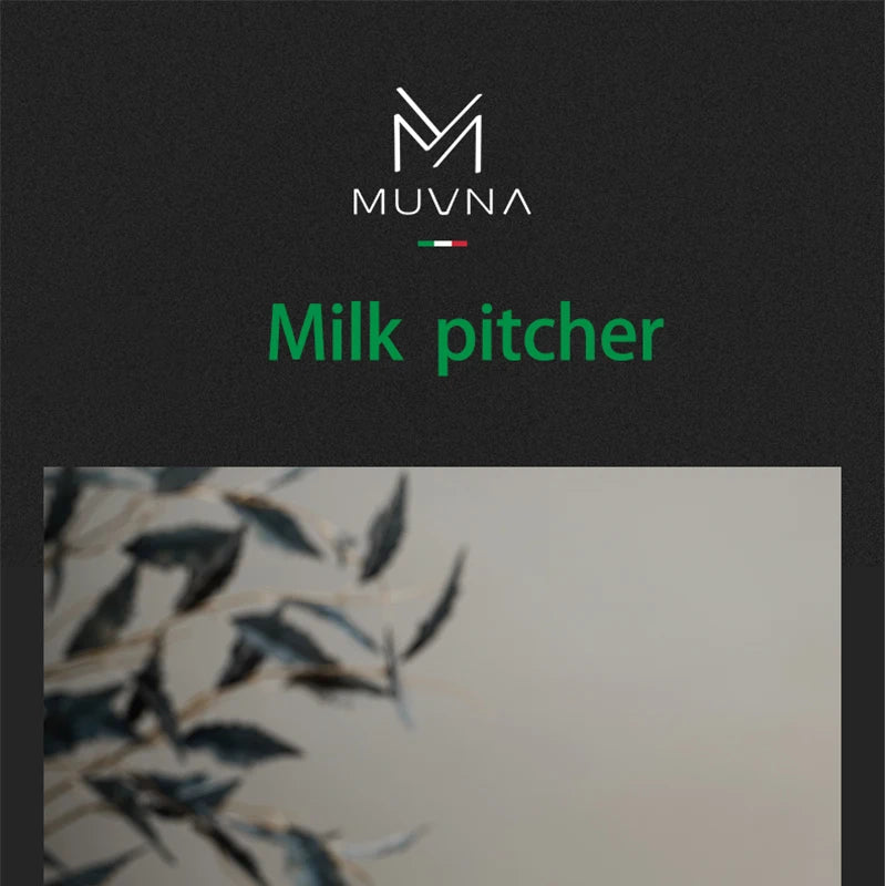 MUVNA Pichet à lait pour expresso, pichet moussant pour café 350/450 ml, tasse à bec verseur pointu