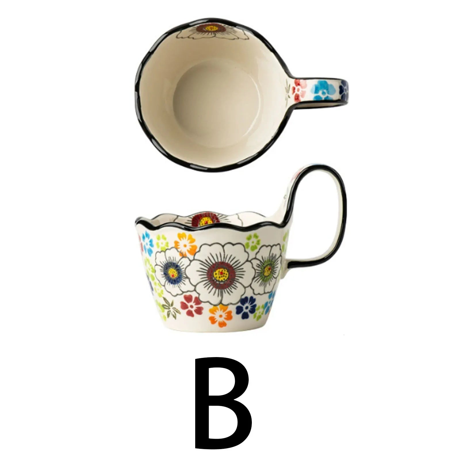Tasse en céramique stylée, avec anse pour une prise en main facile, tasse à café et à thé.