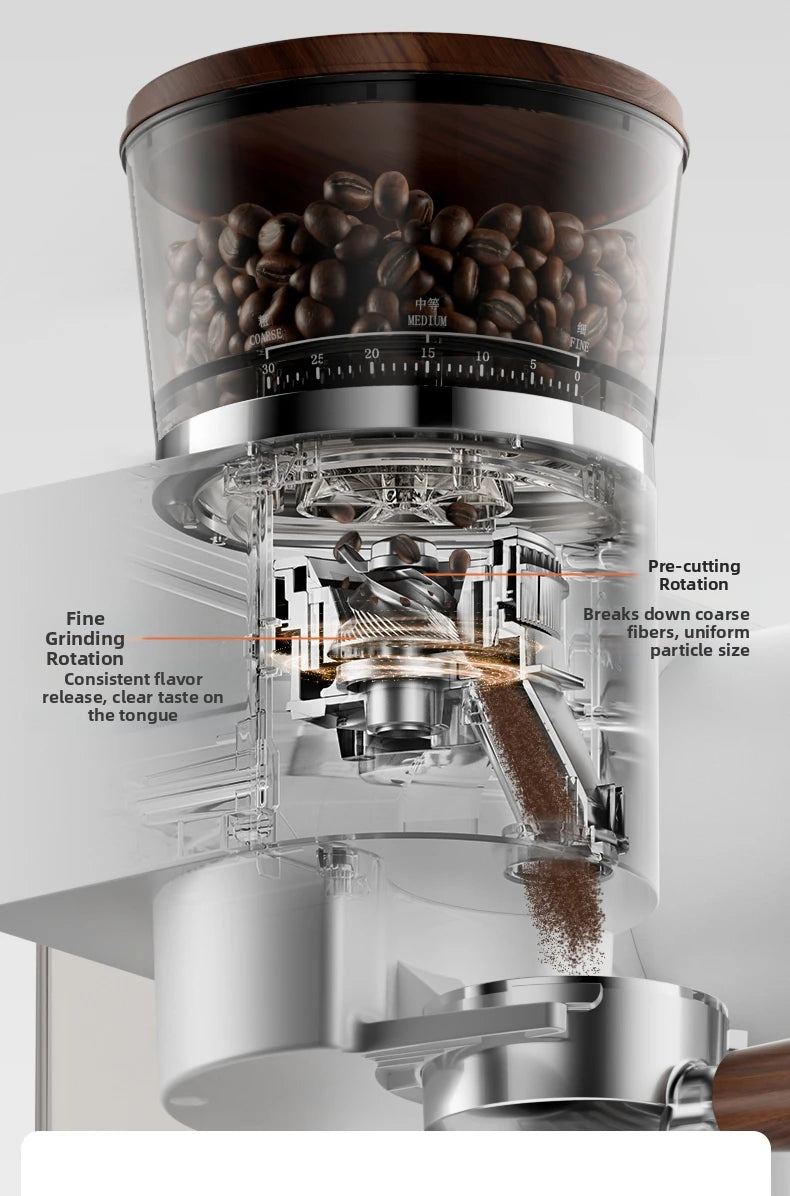 2-in-1 Coffee Machine with Grinder & Milk Frother - 15Bar Espresso Maker for Hot/Iced Coffee Grinding Degree Adjustment Office