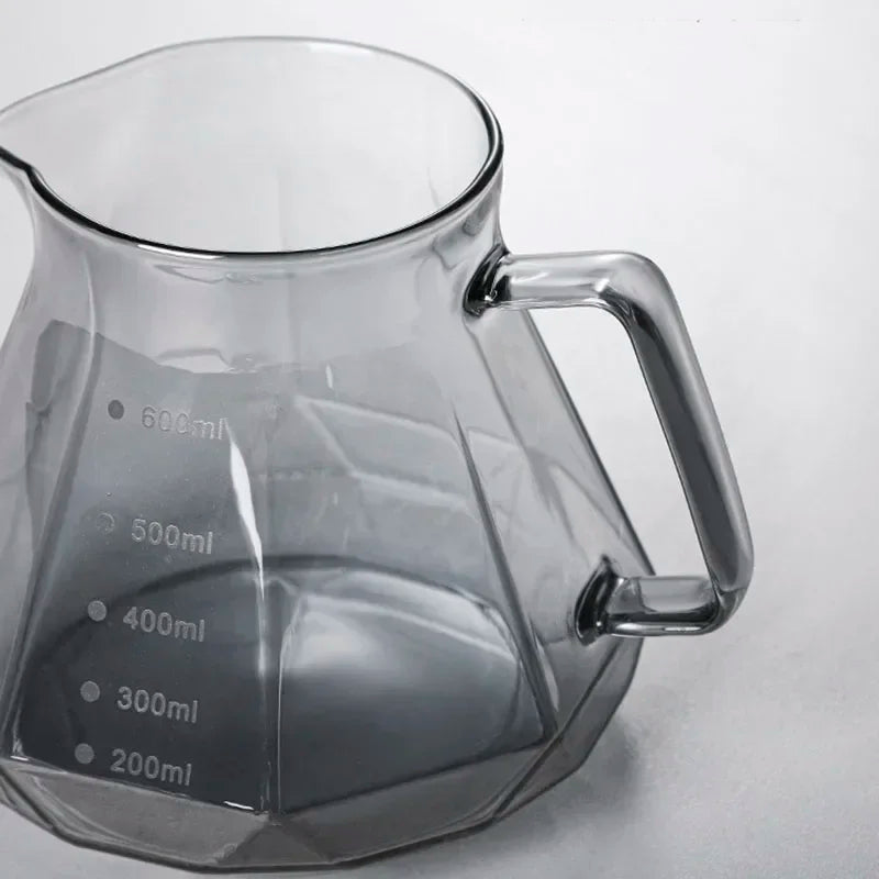Cafetière en verre Diamond Fashion Design, serveur à café en verre pour café filtre