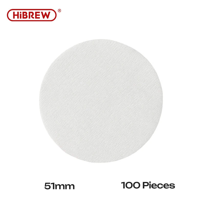 Replacement Coffee Filters Pap Round Disposable Compatible with HiBREW Coffee Makers for Brewing Coffee 51MM 58MM Portafilter