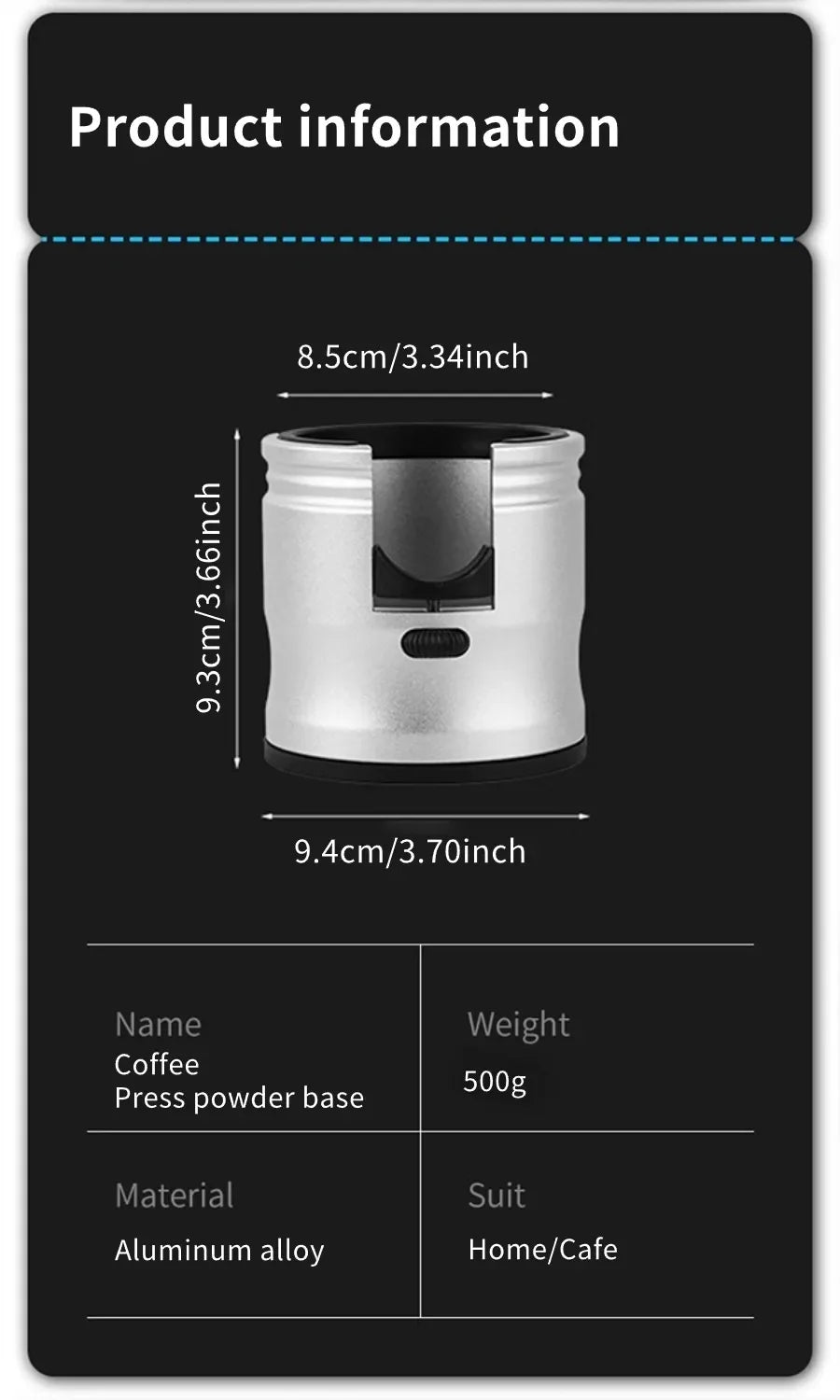 Support de porte-filtre à café, support de tasseur à expresso, base de café réglable en aluminium
