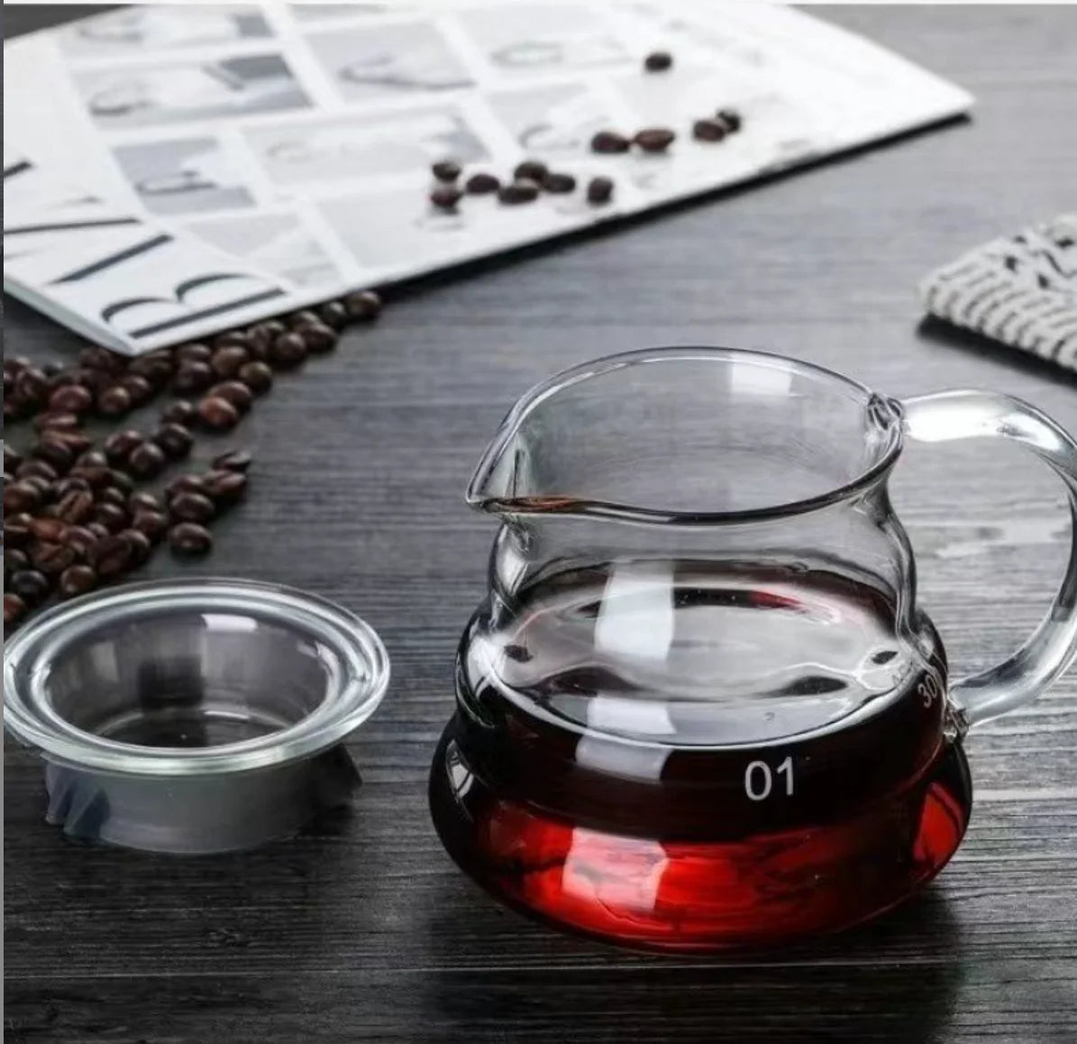 Cafetière verseuse en verre transparent résistante à la chaleur pour café filtre et thé