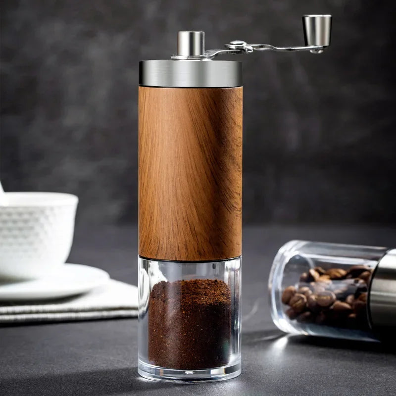 Moulin à café manuel portable vintage avec moulin à grains de café grain de bois