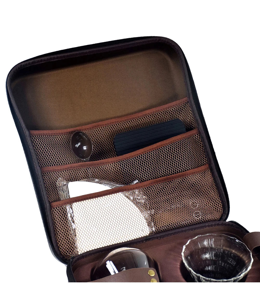 Coffret Cadeau Café de Luxe Moulin Cafetière à Main Filtre Goutte à Goutte en Verre Café Domestique