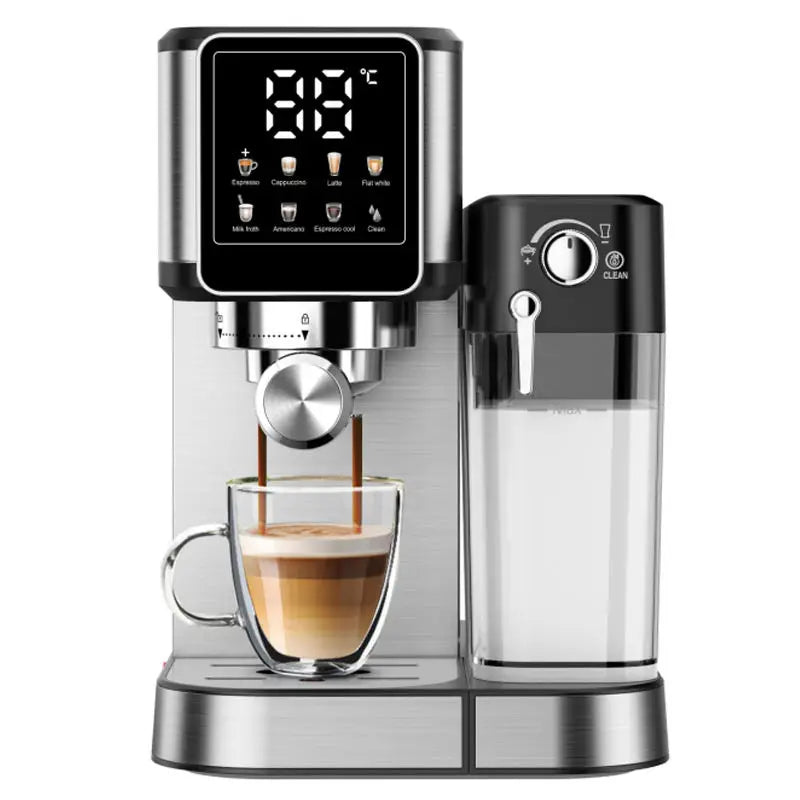 Machine à café expresso en acier inoxydable avec écran tactile intelligent électrique